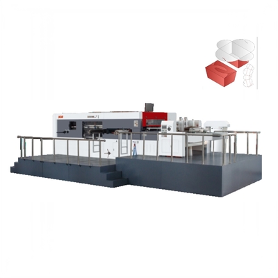 Αυτόματη τεμαχίζοντας μηχανή 1500X1105mm κιβωτίων χαρτοκιβωτίων άκρη μολύβδου που ταΐζει ζαρώνοντας τη μηχανή